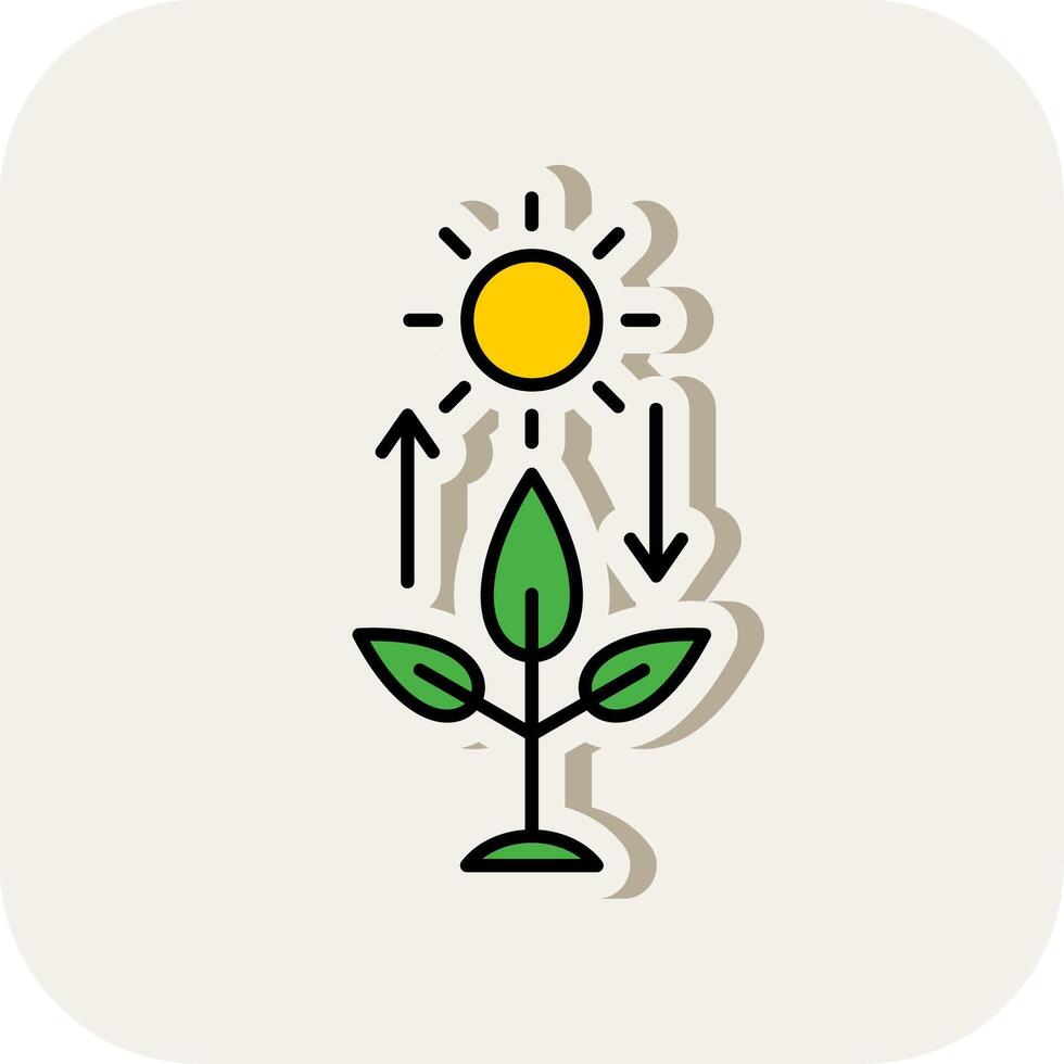 Photosynthesis Line Filled White Shadow Icon vector