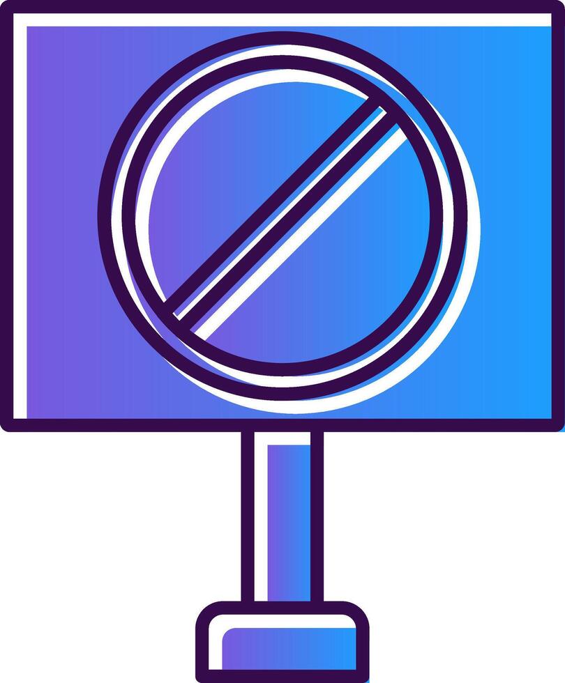 Forbidden Sign Gradient Filled Icon vector