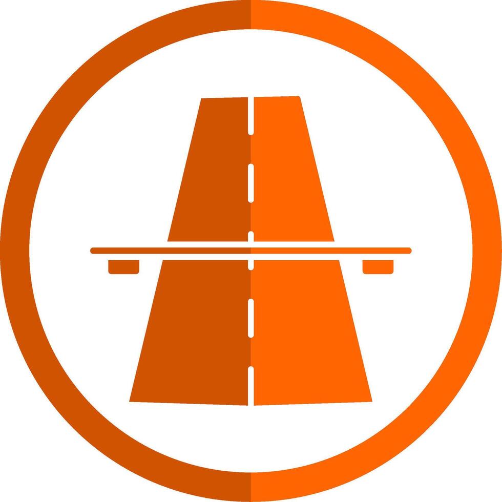 Highway Glyph Orange Circle Icon vector