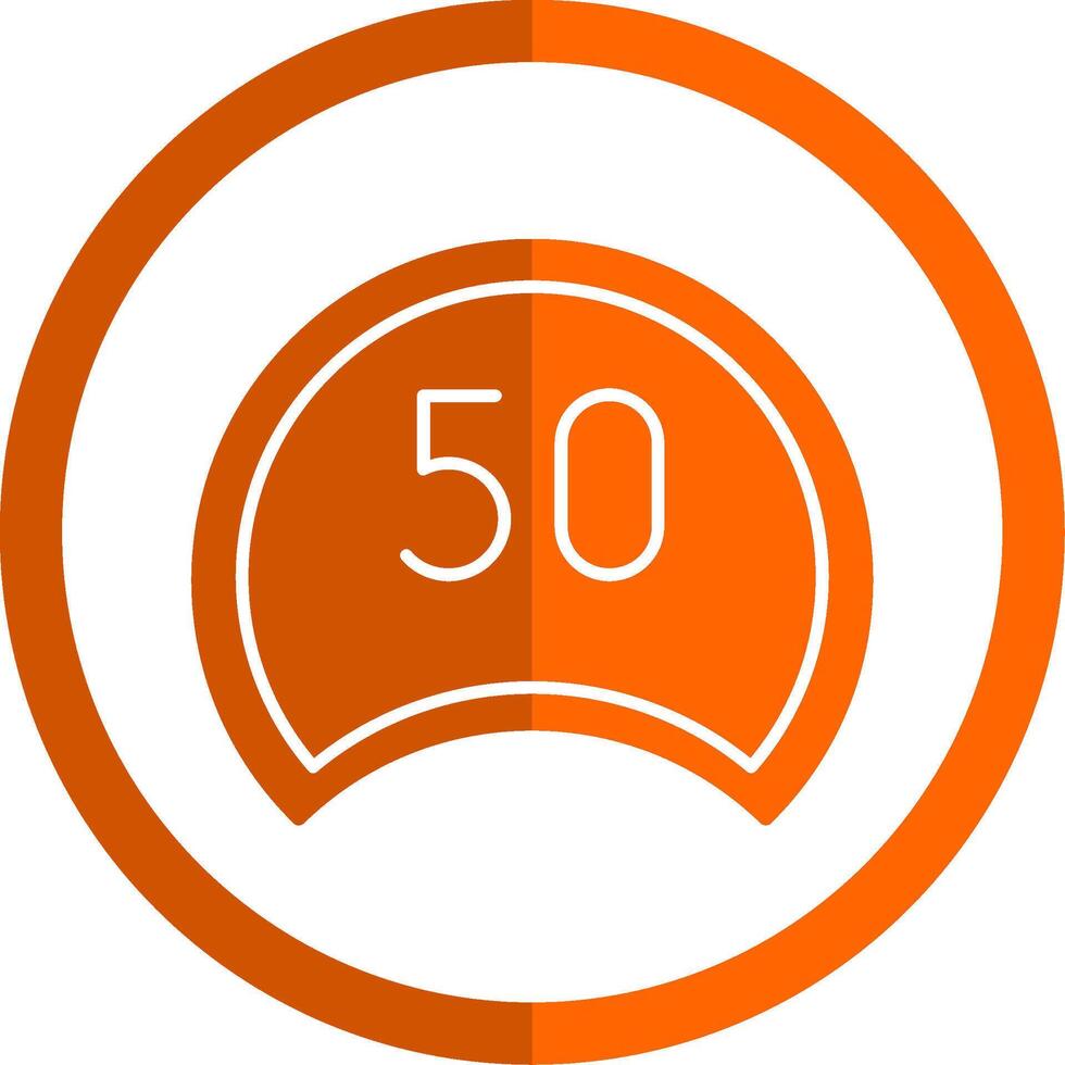 Speed Limit Glyph Orange Circle Icon vector