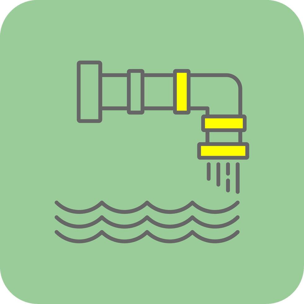 Water Pollution Filled Yellow Icon vector