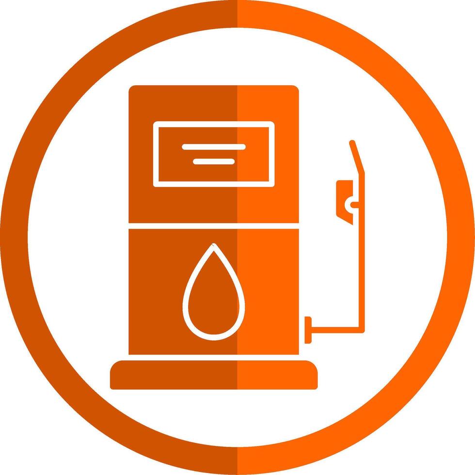 gas estación glifo naranja circulo icono vector