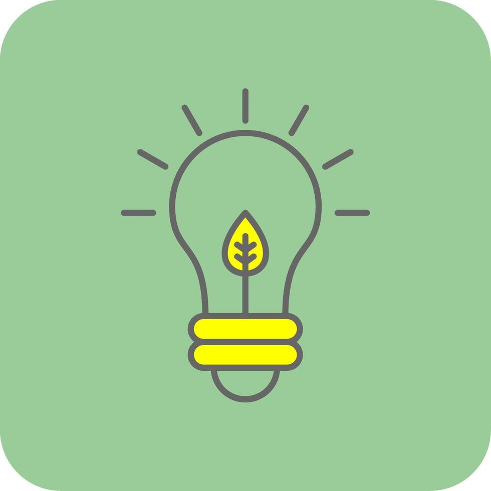 Eco Bulb Filled Yellow Icon vector