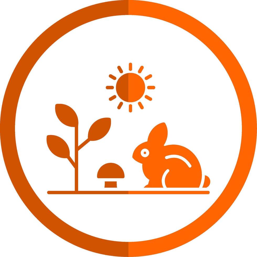 Wildlife Glyph Orange Circle Icon vector