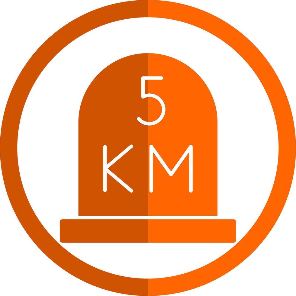 kilometer Glyph Orange Circle Icon vector