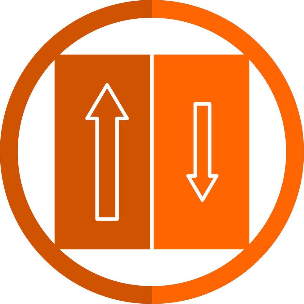 Priority Oncomming Glyph Orange Circle Icon vector