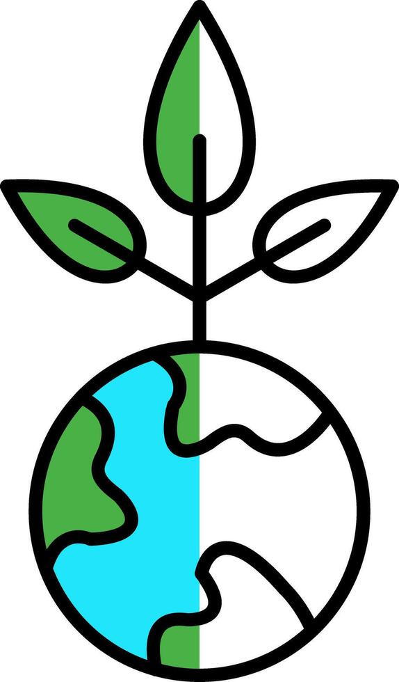 Earth Day Filled Half Cut Icon vector