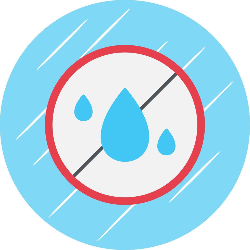 No Water Flat Blue Circle Icon vector