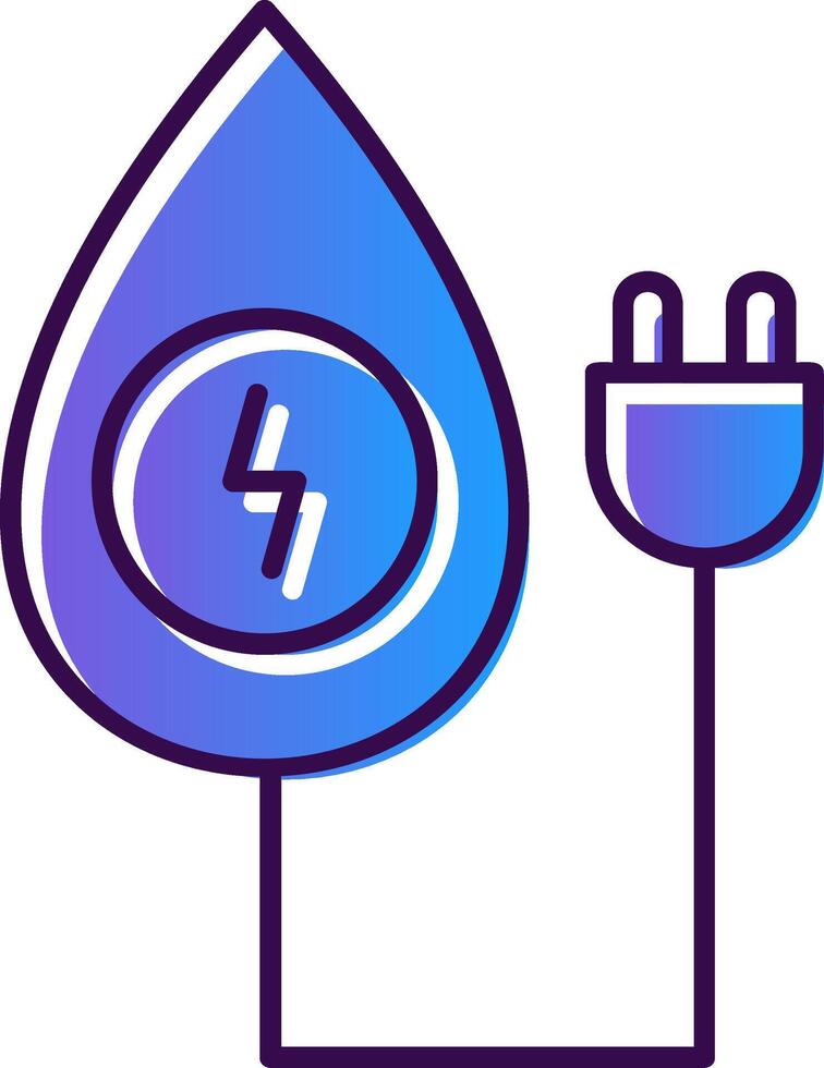 Water Energy Gradient Filled Icon vector