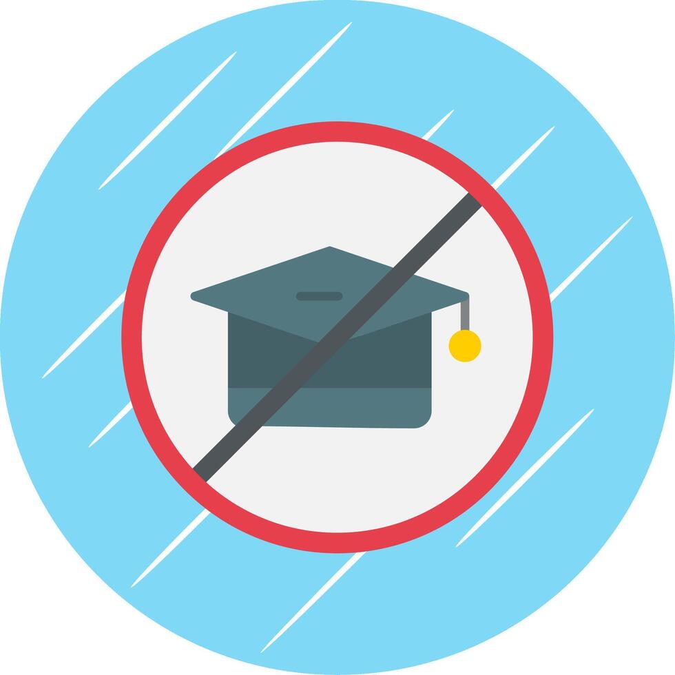 No Education Flat Blue Circle Icon vector