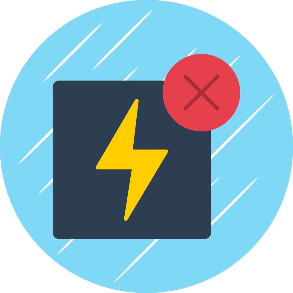 No Electricity Flat Blue Circle Icon vector