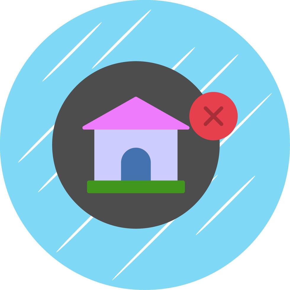 No House Flat Blue Circle Icon vector