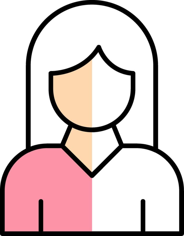 Woman Filled Half Cut Icon vector