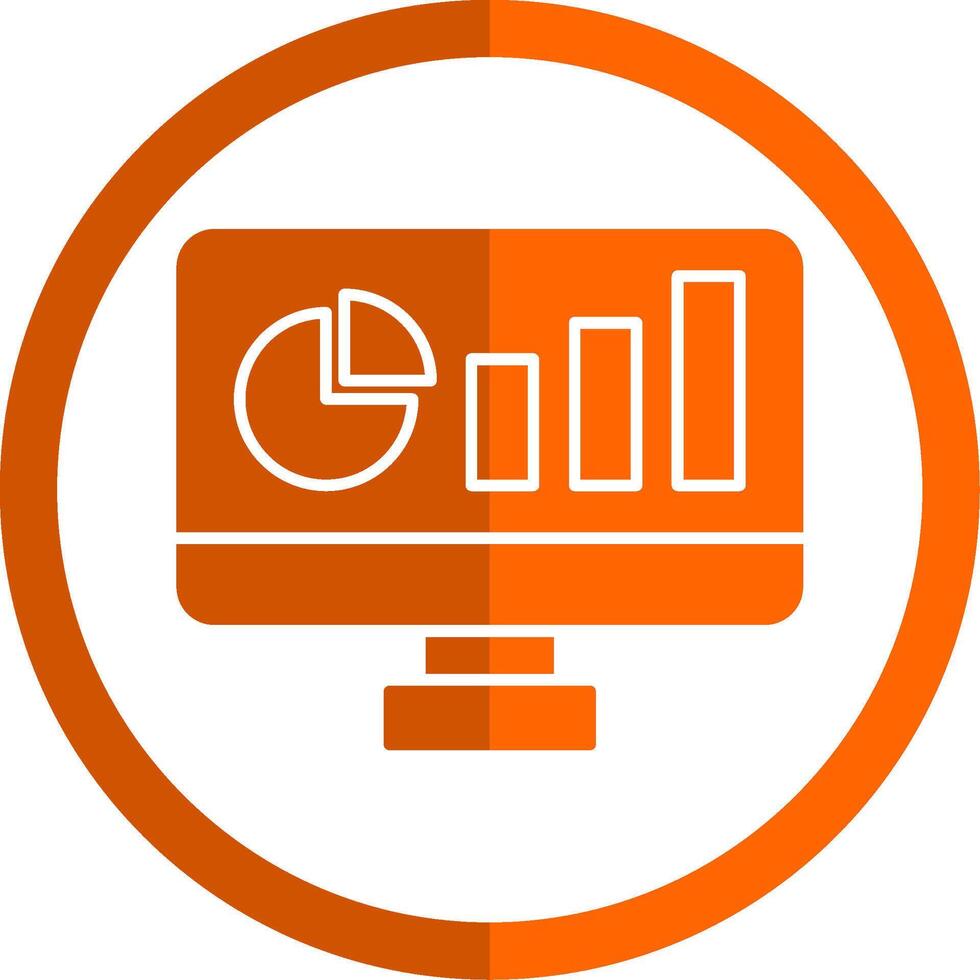 Dashboard Glyph Orange Circle Icon vector