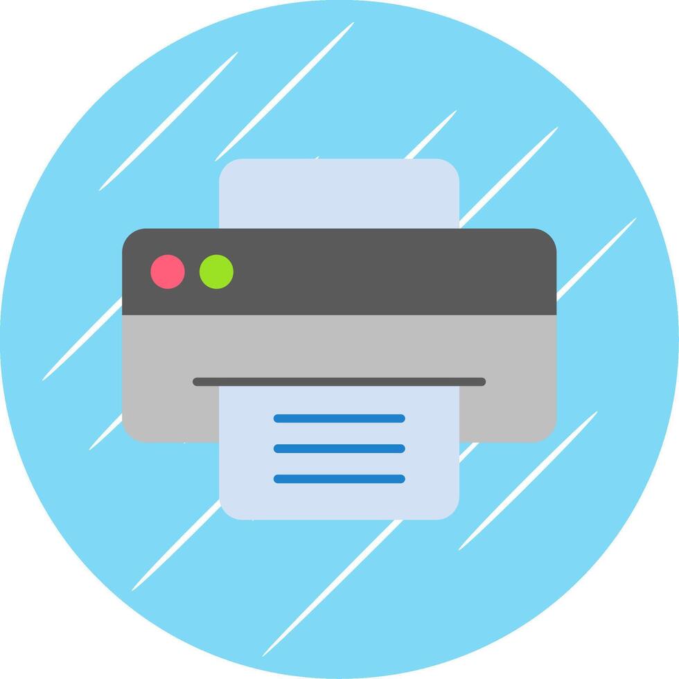 Printer Flat Blue Circle Icon vector