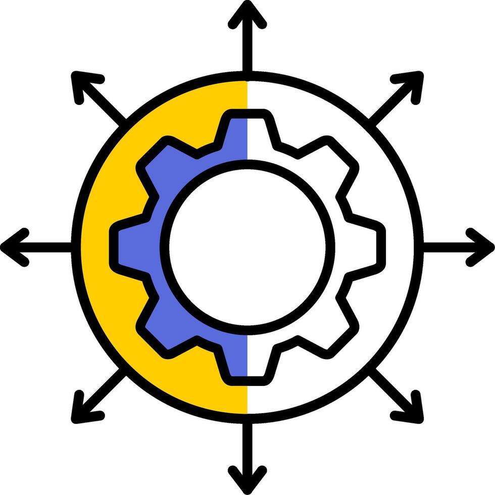 expansión lleno medio cortar icono vector