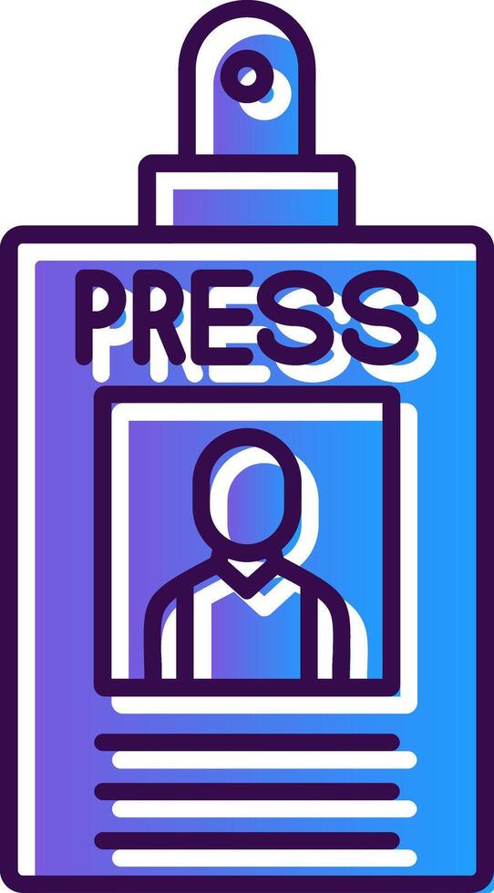 Press Pass Gradient Filled Icon vector