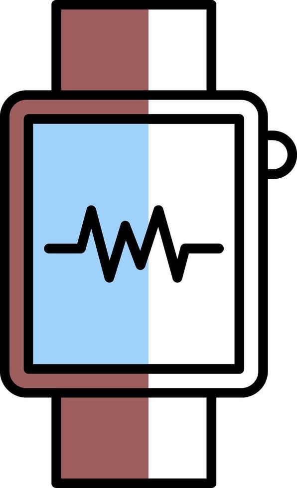 Smartwatch Filled Half Cut Icon vector