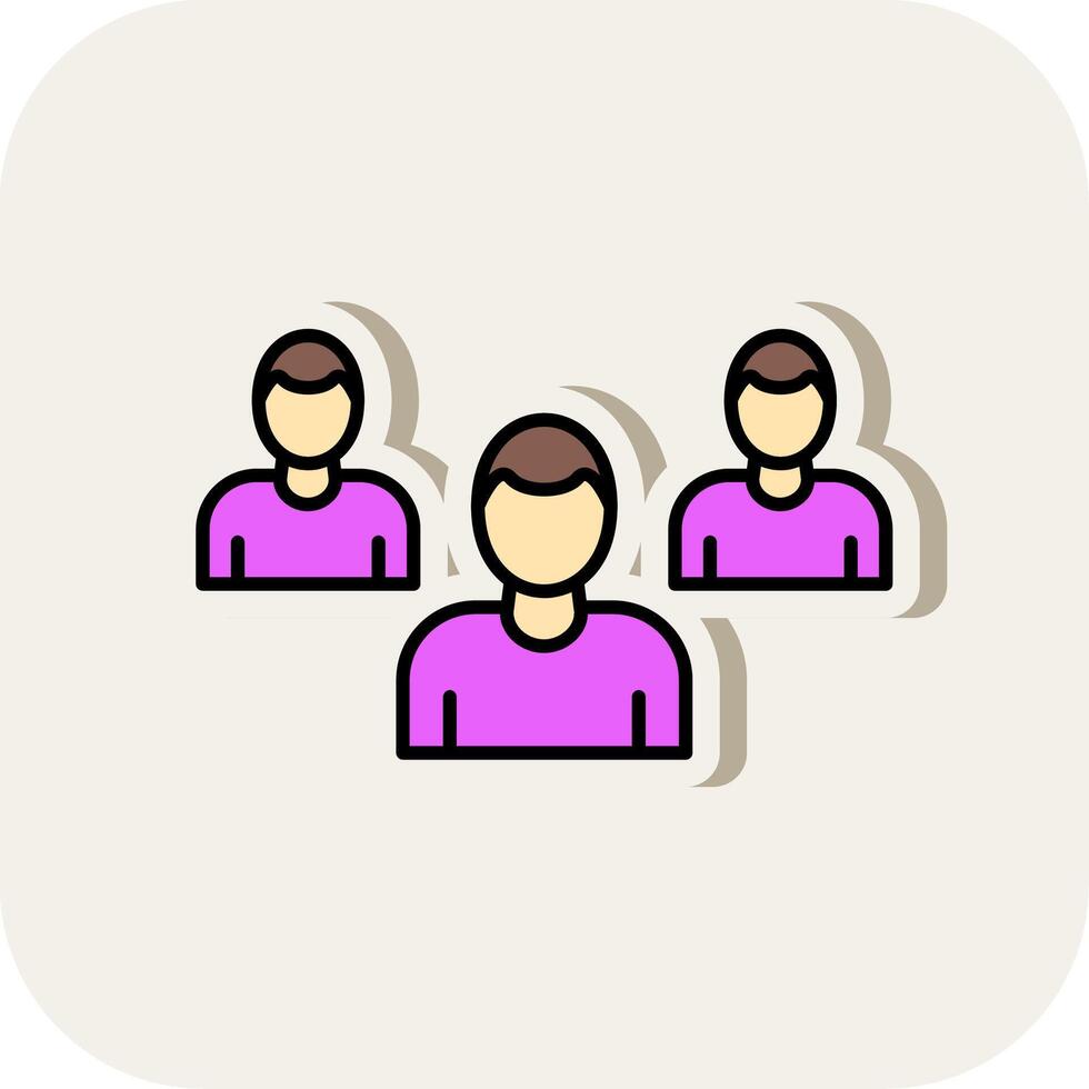 Collaborative Line Filled White Shadow Icon vector