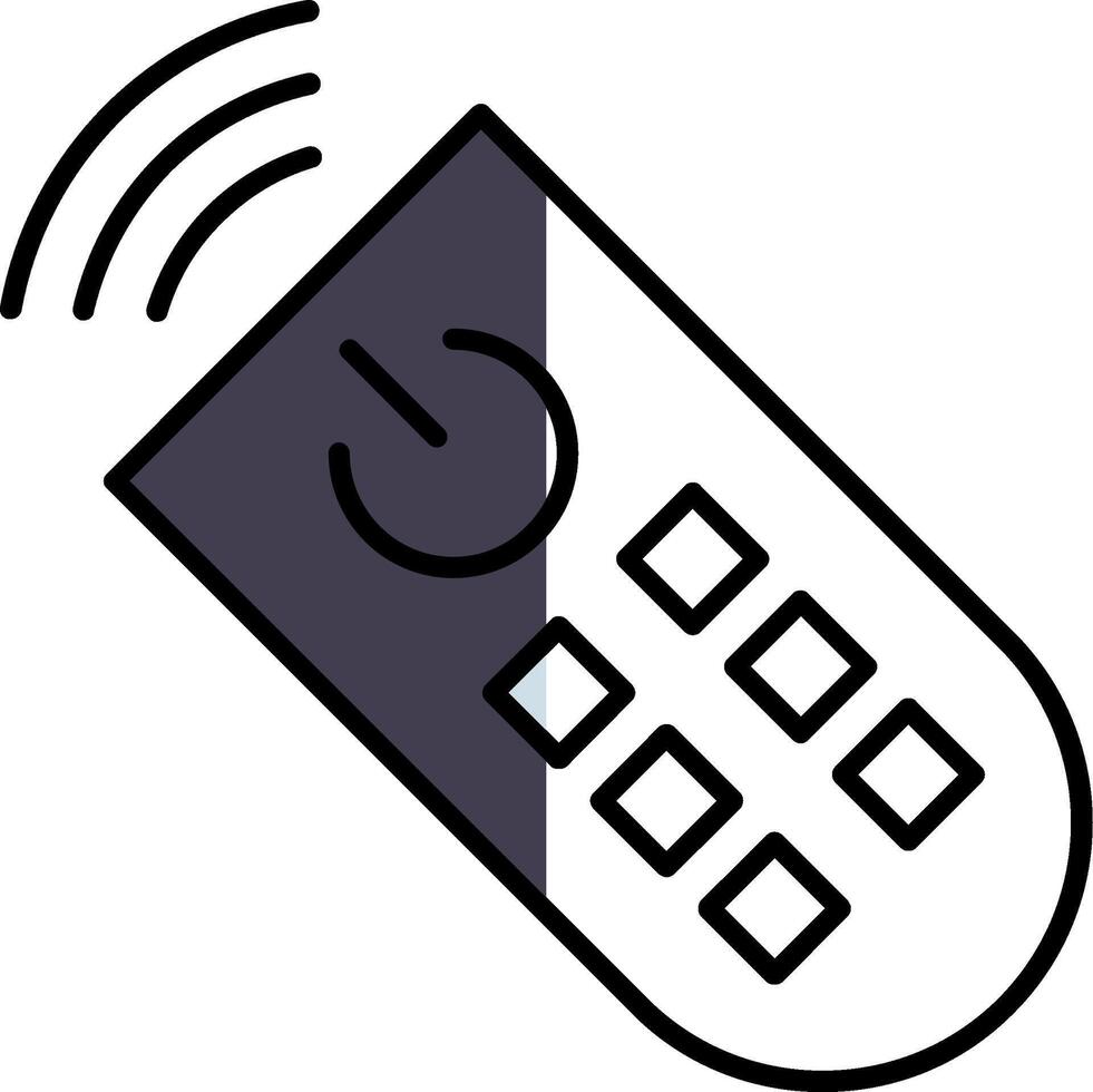 Remote Control Filled Half Cut Icon vector