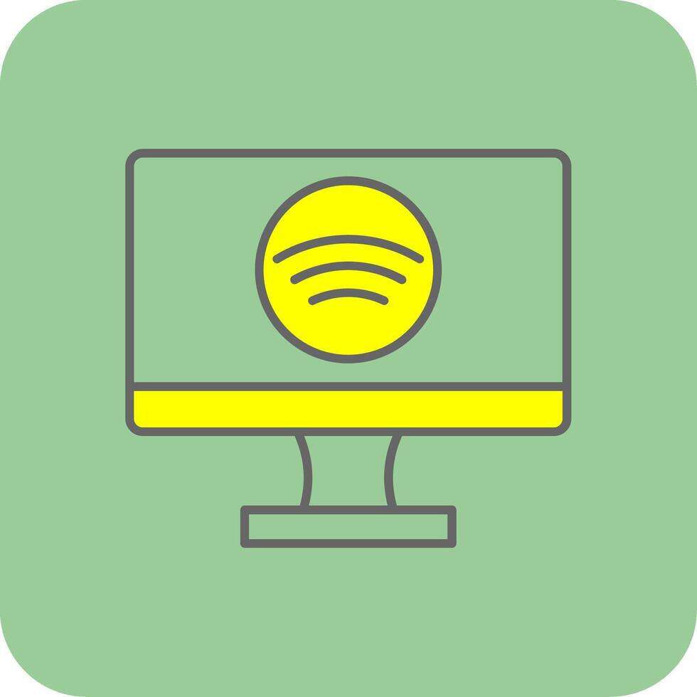 Smart Tv Filled Yellow Icon vector