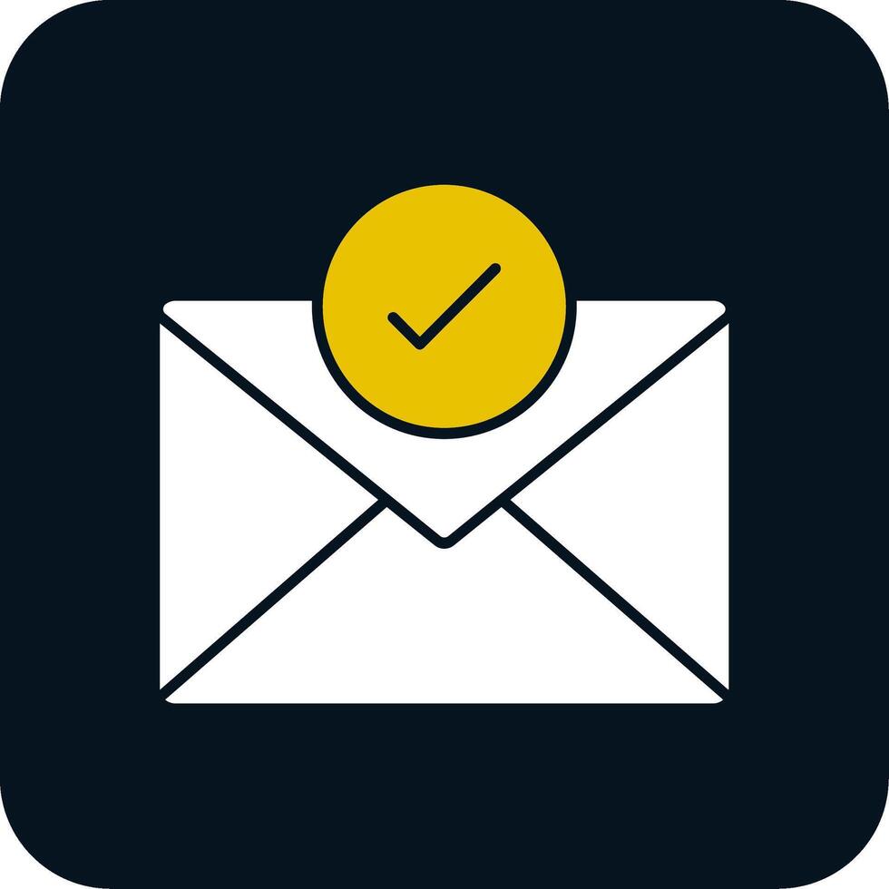 icono de dos colores de glifo de correo vector