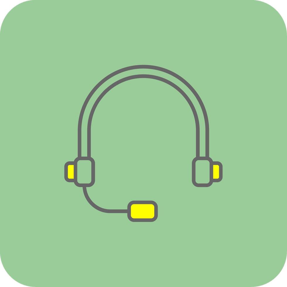 Headset Filled Yellow Icon vector