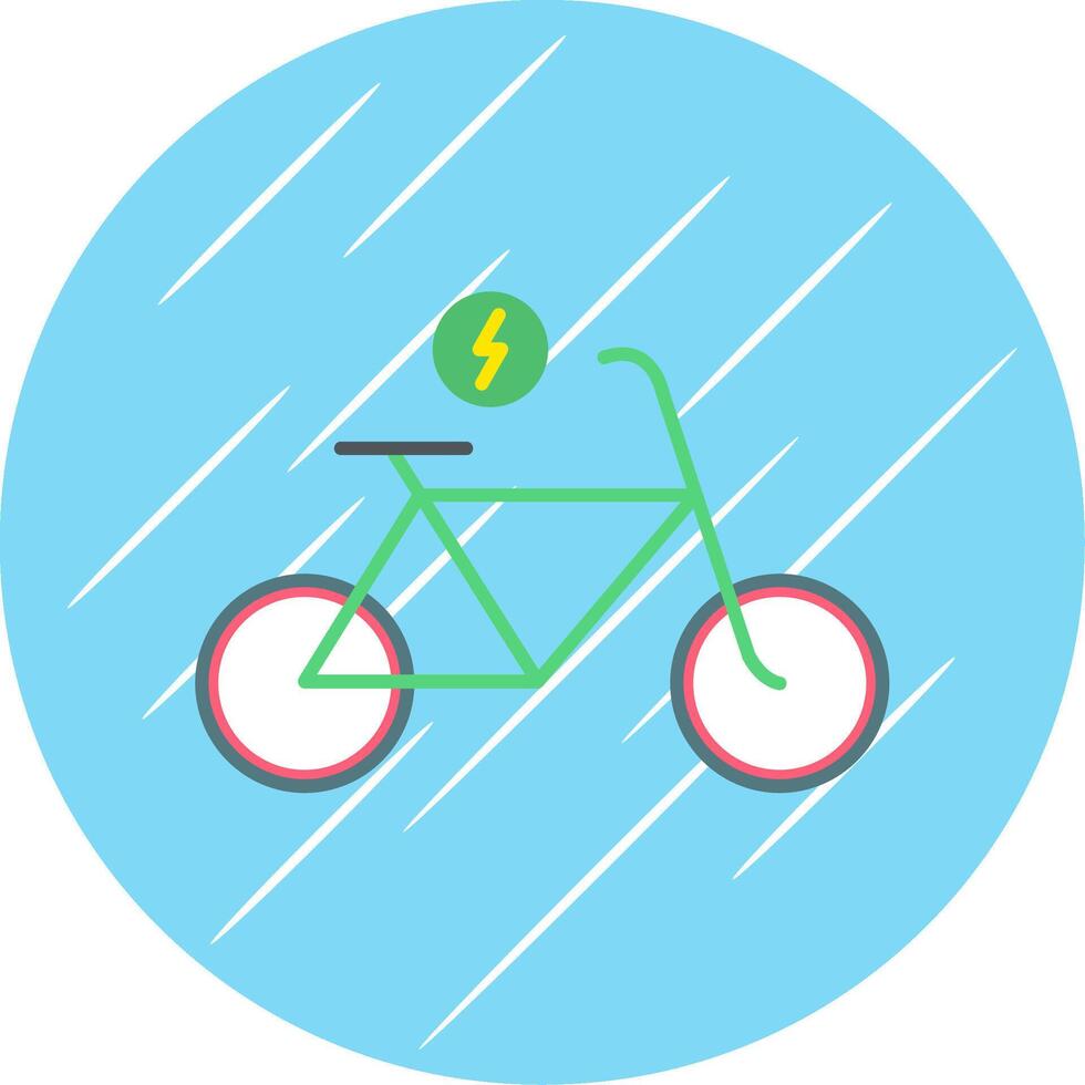 eléctrico bicicleta plano azul circulo icono vector