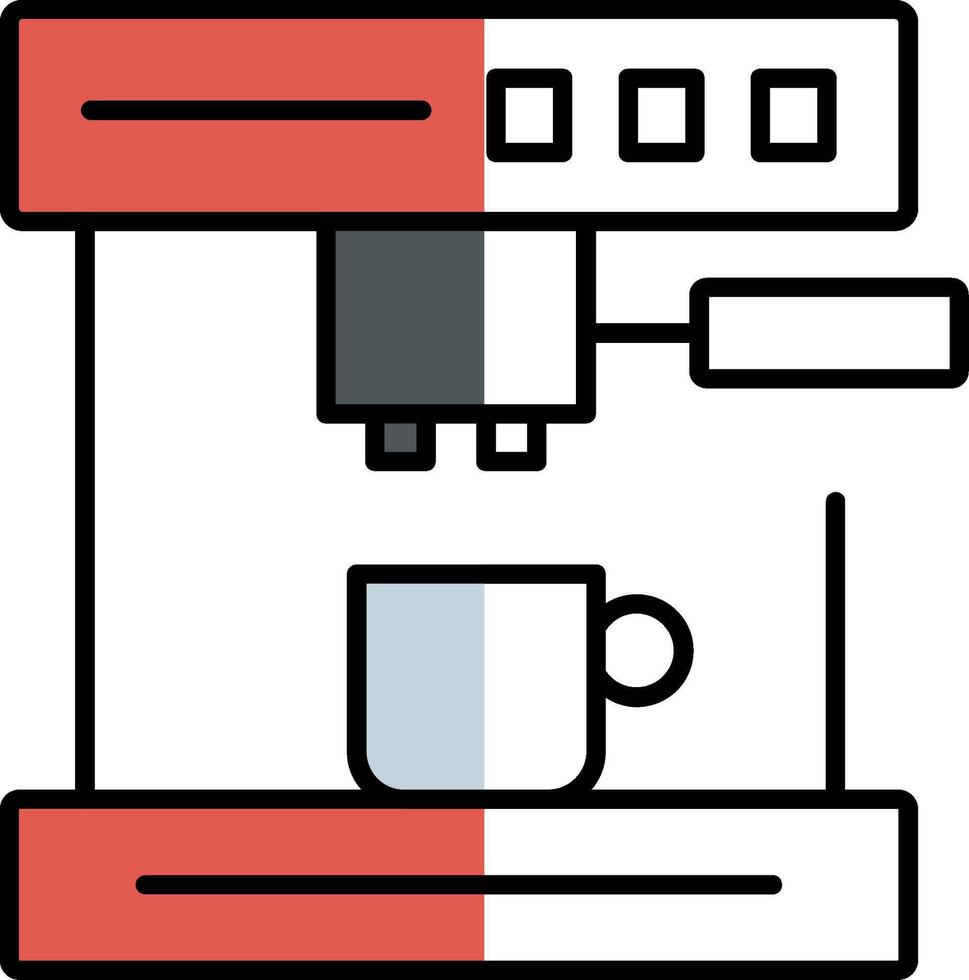 Coffee Machine Filled Half Cut Icon vector