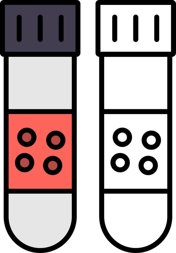 Test Tubes Filled Half Cut Icon vector