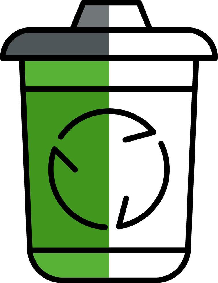 Recycle Bin Filled Half Cut Icon vector
