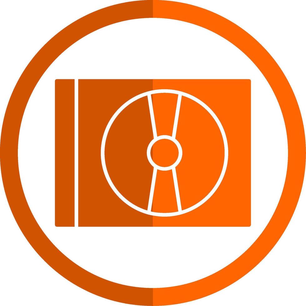 discos compactos jugador glifo naranja circulo icono vector