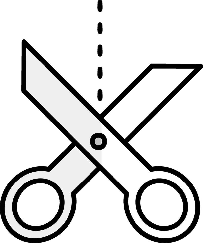 Scissor Filled Half Cut Icon vector