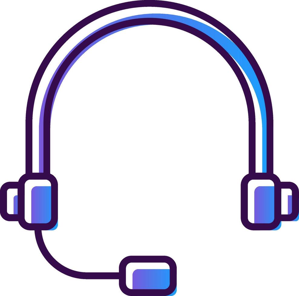 Headset Gradient Filled Icon vector