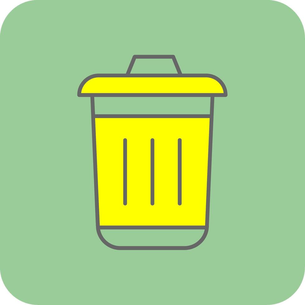 Dustbin Filled Yellow Icon vector