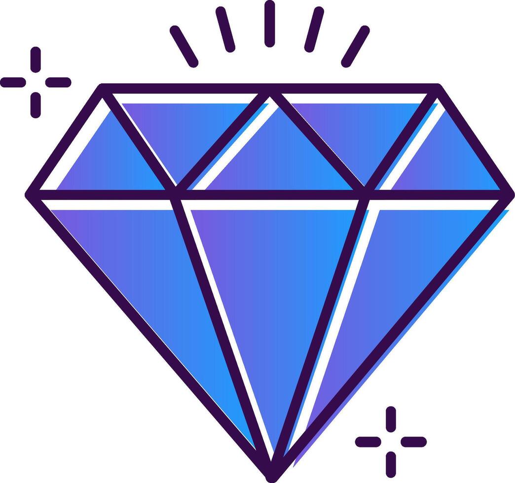 Diamond Gradient Filled Icon vector
