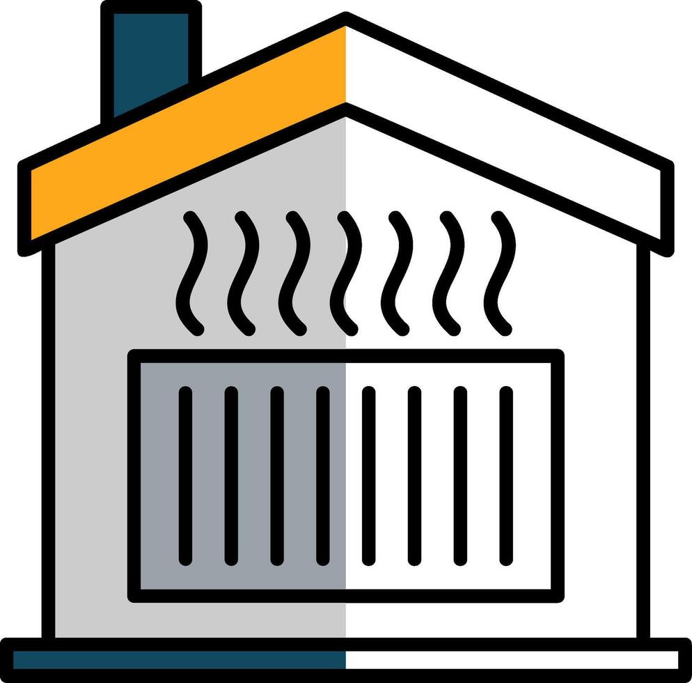 Heating Filled Half Cut Icon vector