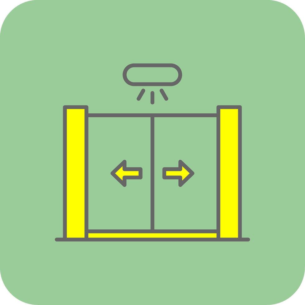 Sliding Door Filled Yellow Icon vector