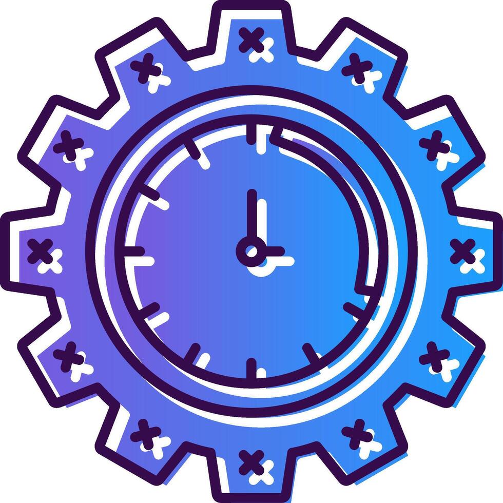 Time Management Gradient Filled Icon vector