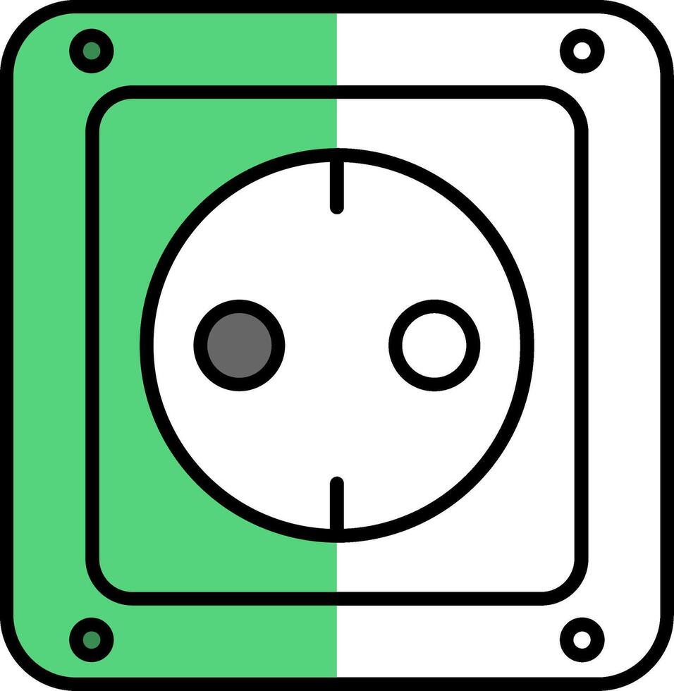 Socket Filled Half Cut Icon vector