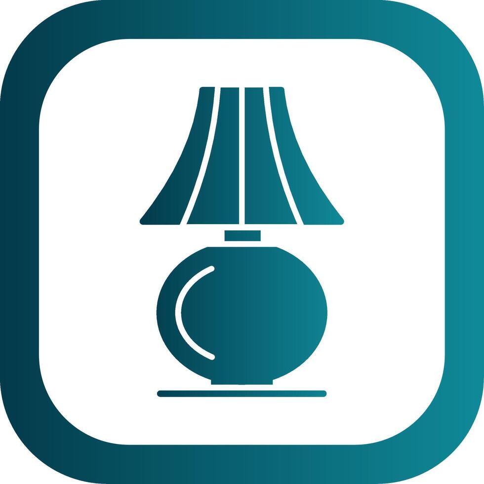 Table Lamp Glyph Gradient Round Corner Icon vector