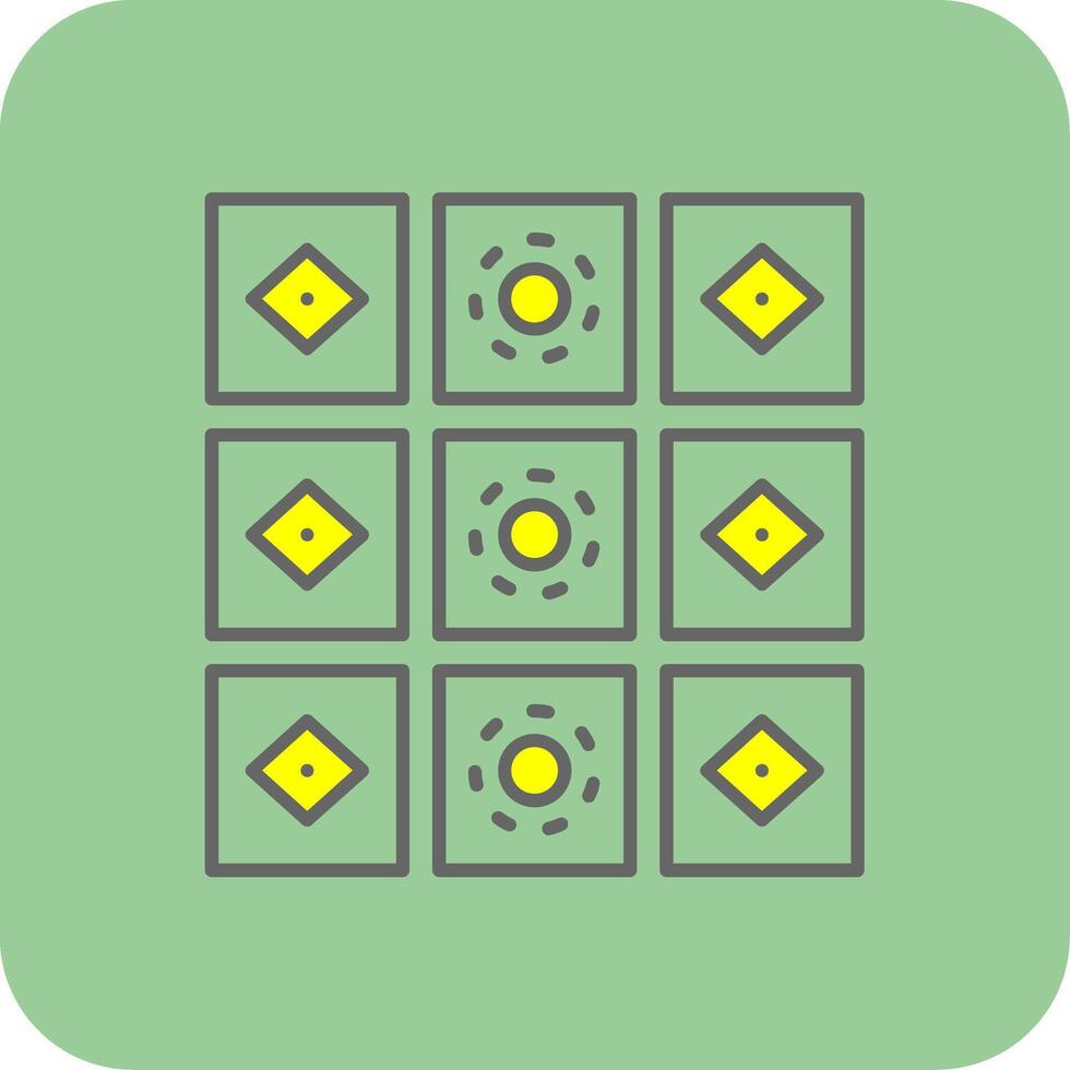 Tiles Filled Yellow Icon vector