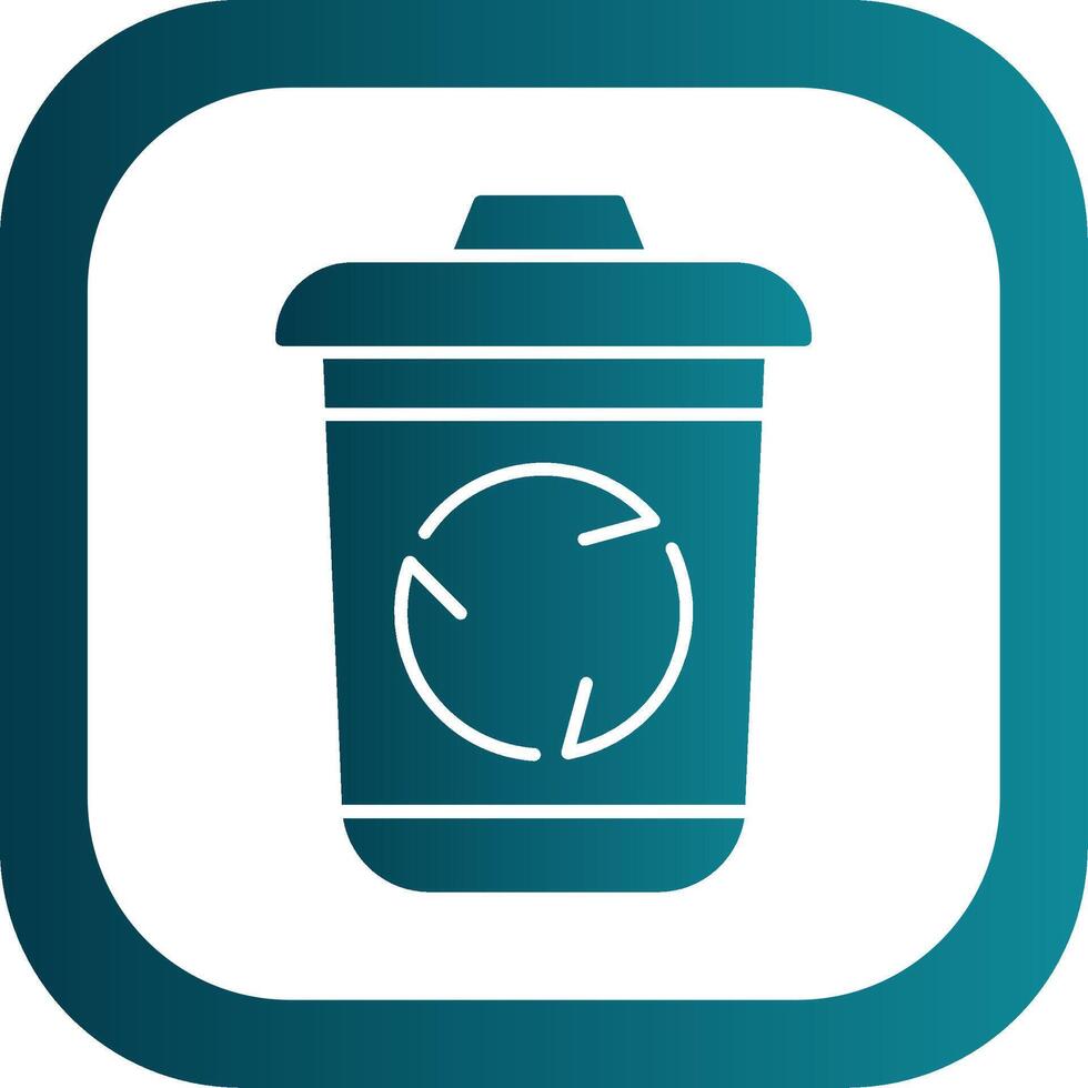 Recycle Bin Glyph Gradient Round Corner Icon vector