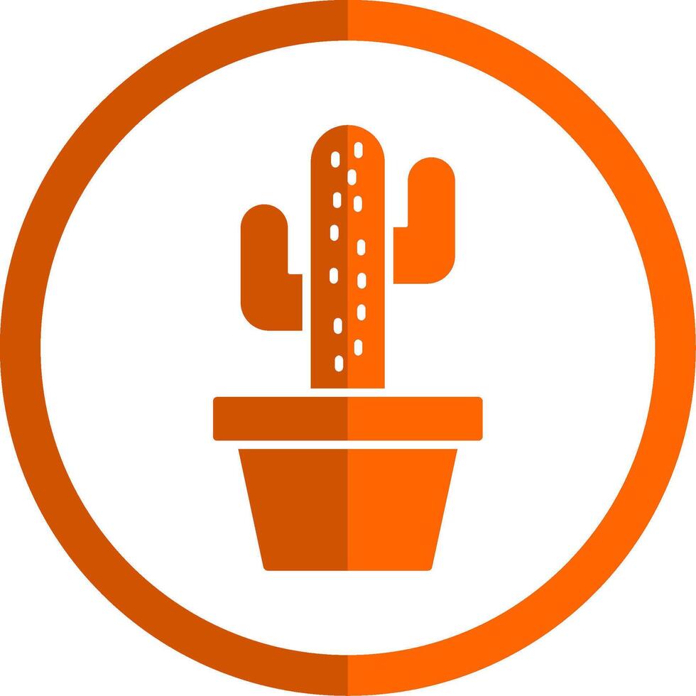 cactus glifo naranja circulo icono vector