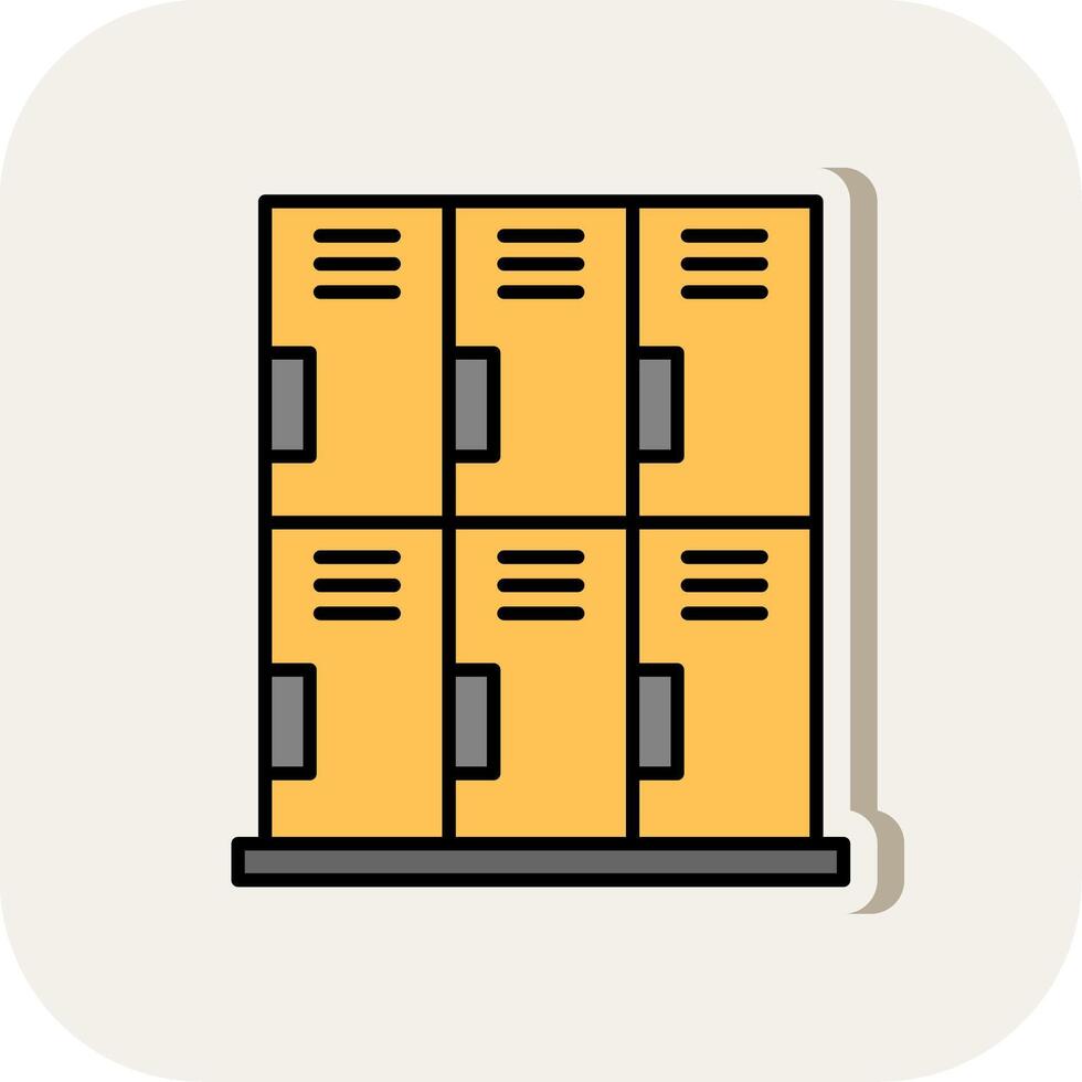 Locker Line Filled White Shadow Icon vector