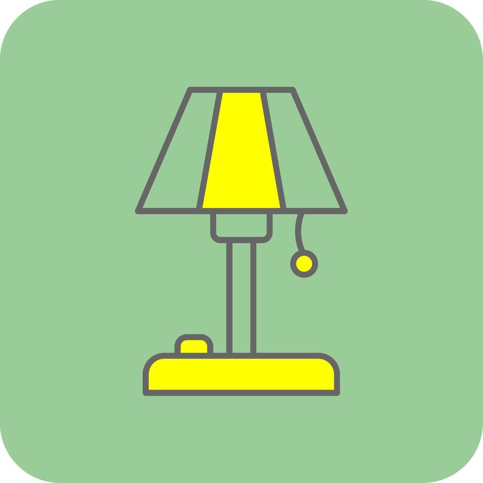 Floor Lamp Filled Yellow Icon vector