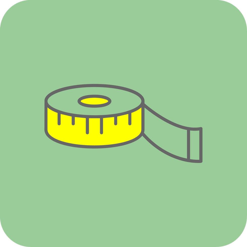 Measure Tape Filled Yellow Icon vector