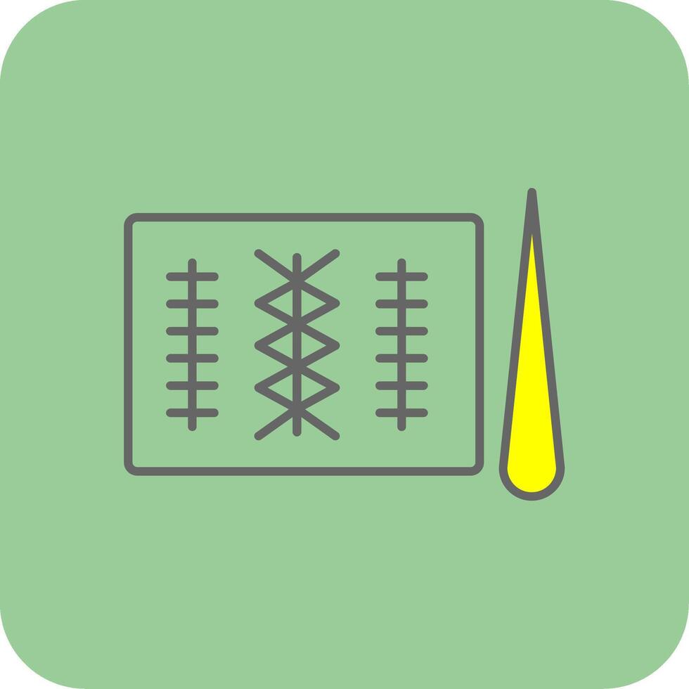 Stitches Filled Yellow Icon vector