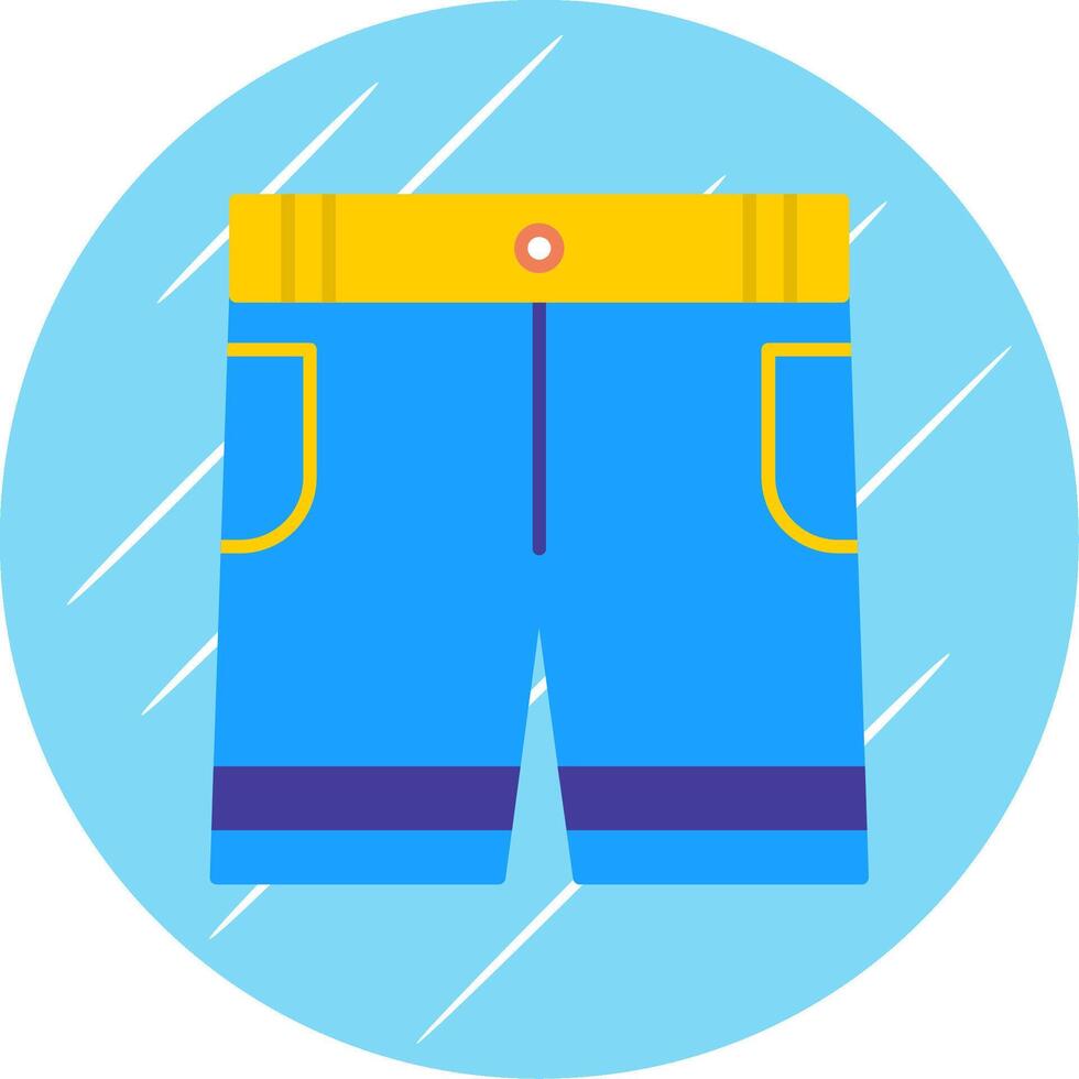 pantalones cortos plano azul circulo icono vector