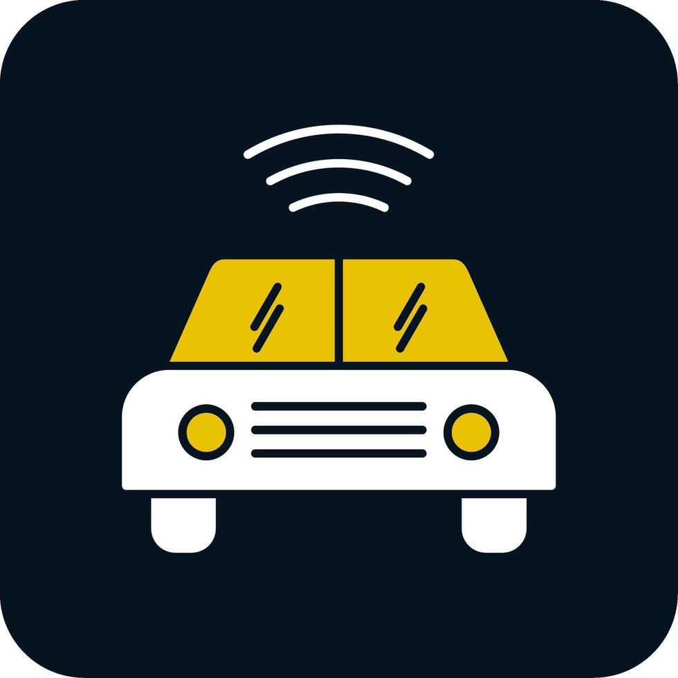 Autonomous Car Glyph Two Color Icon vector